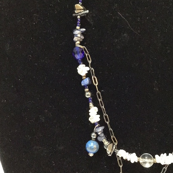 Blue & white beads & chips 30” counterweight extender - Picture 4 of 7